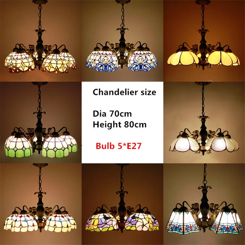 Винтажный подвесной светильник FUMAT витражная Светодиодная лампа в стиле барокко