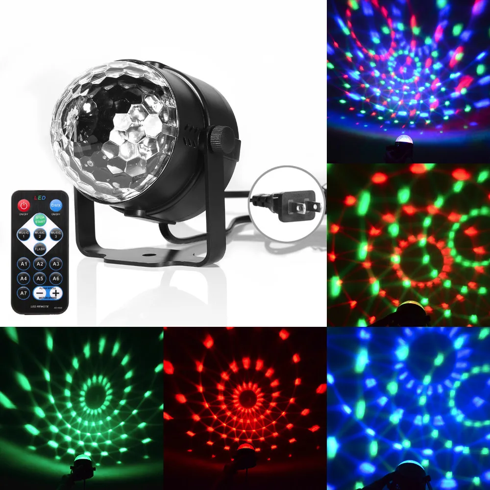 Мини Голосовое управление RGB светодиодный сценический светильник кристалл магический шар Звуковое управление лазерный сценический светильник для дома вечерние Диско клуб DJ светильник s