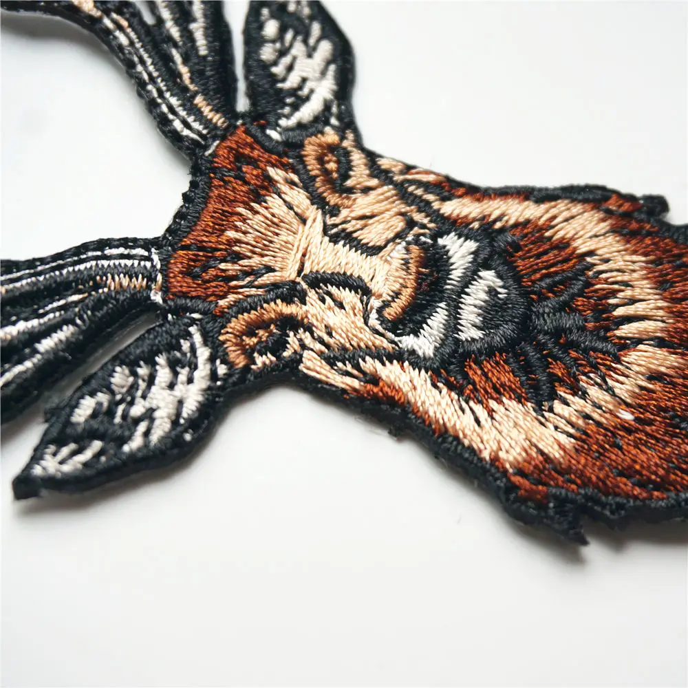 

Brown Elk Deer Embroidered Patches Sew Iron On Badges For Clothes DIY Appliques Craft Decoration Sticker