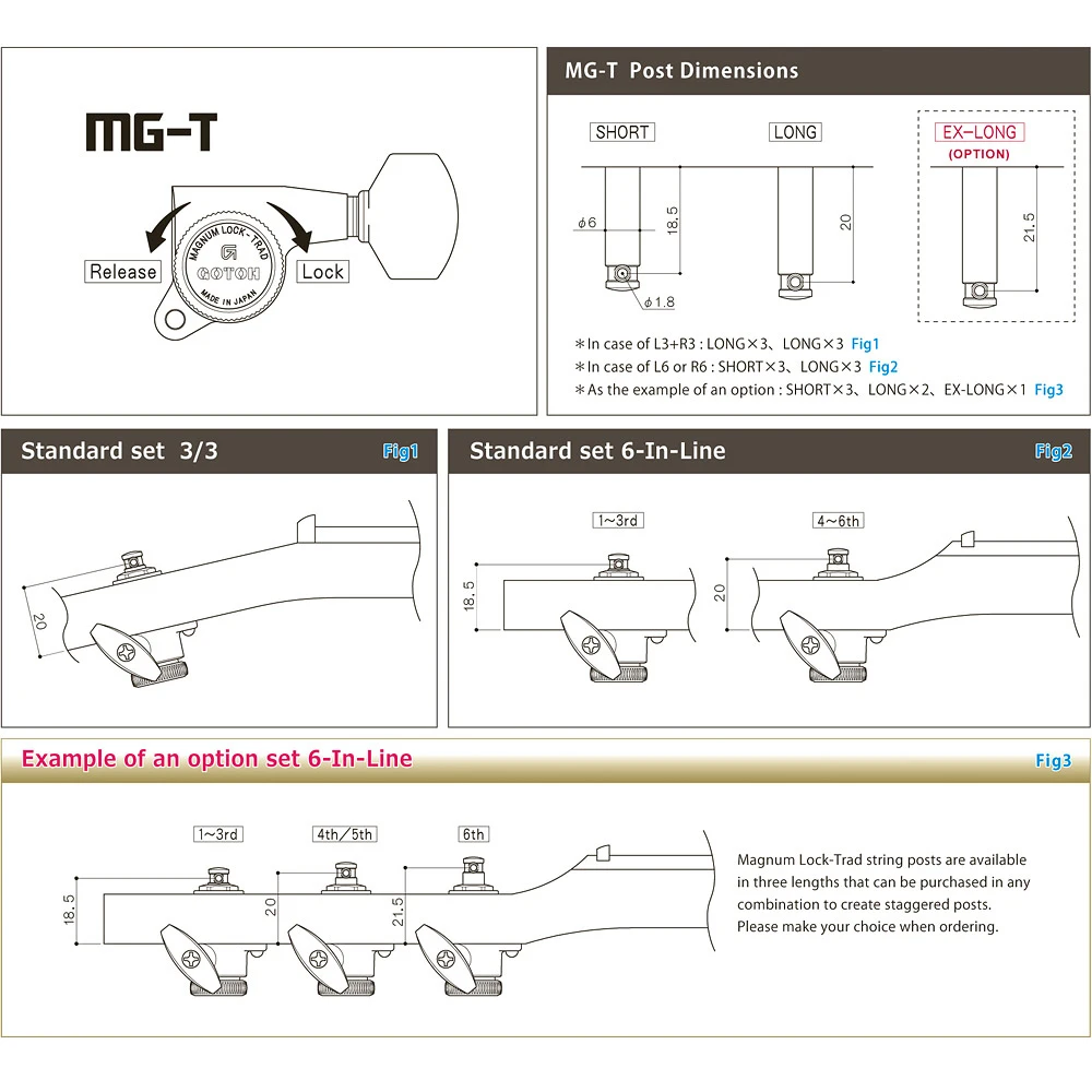 GOTOH SG381-07-MGT электрогитары блокировка машины головки тюнеры(хром черный золото серебро) колышек