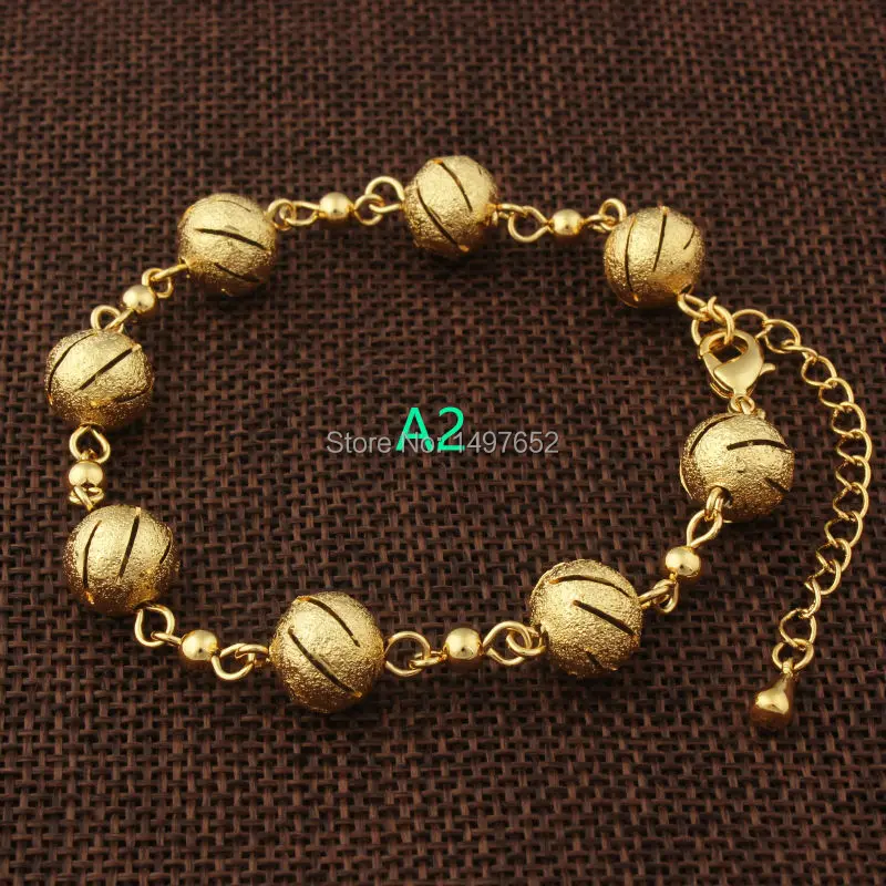 Новый модный браслет с круглыми бусинами для женщин мужской золотого цвета 18