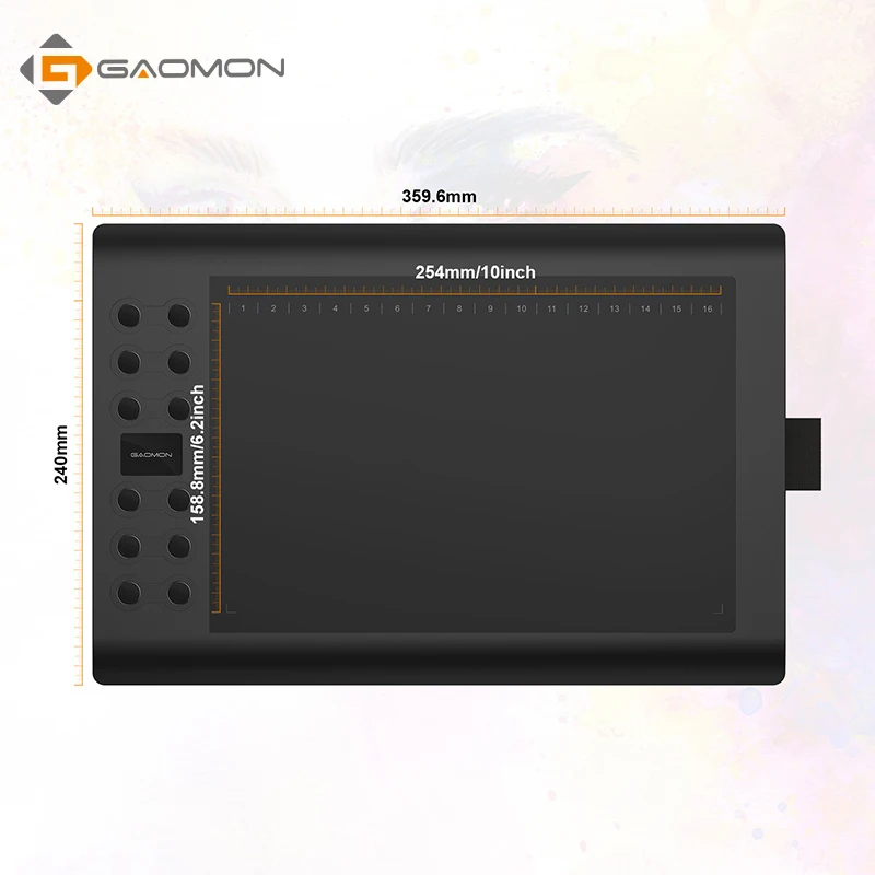 GAOMON M106K 12 сочетания клавиш цифровой графический планшет рисунок Pad с защитной