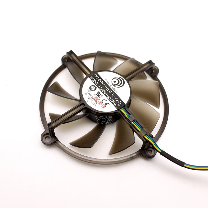Бесплатная доставка PLA08015B12HH DC 12V 0.35A 4 провода двойной шариковый подшипник 8015 8 см