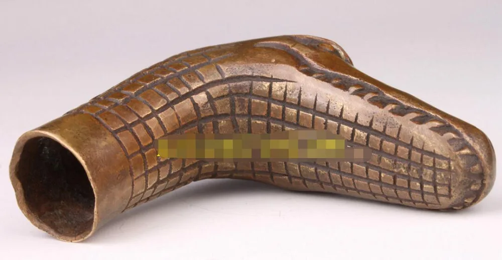 Превосходный Бронзовый Змеиный тростник сборная трость статуя украшение | Дом и