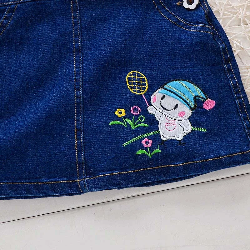 Джинсовое платье для девочек Новинка лета 2019 модное на бретельках без рукавов с