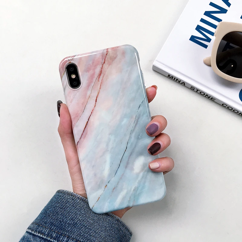 Модный мраморный чехол для iphone XR XS Max Coque iPhone X 8 7 Plus 6 6S Capas Мягкий ТПУ силиконовый IMD