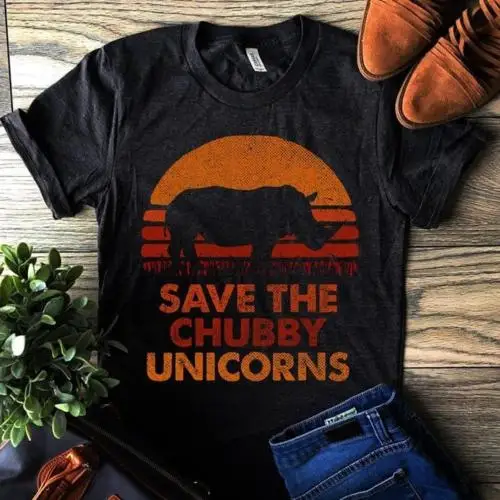 Save The Chubby Unicorn Vintage T Shirt Black Cotton Men S-6XL Summer Men'S fashion Tee Comfortable t shirt 2019 | Мужская одежда