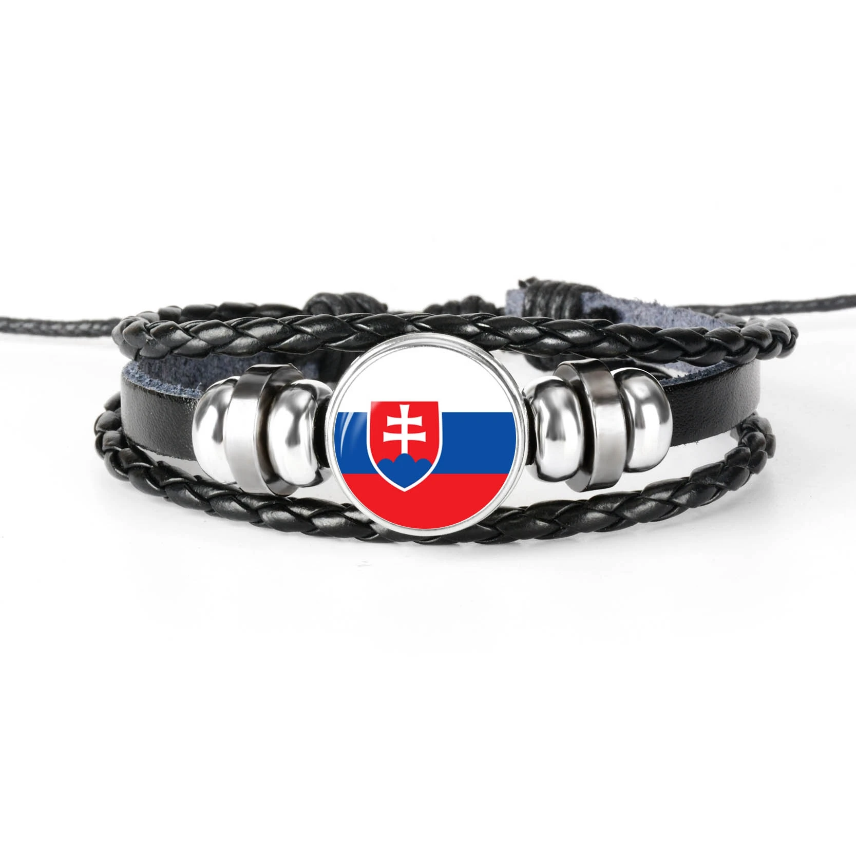 SLOVAKIA Новая мода Сингапур Флаг Сомали браслет для мужчин и женщин стеклянный кабошон кожаный браслет ювелирный подарок - Окраска металла: SLOVAKIA