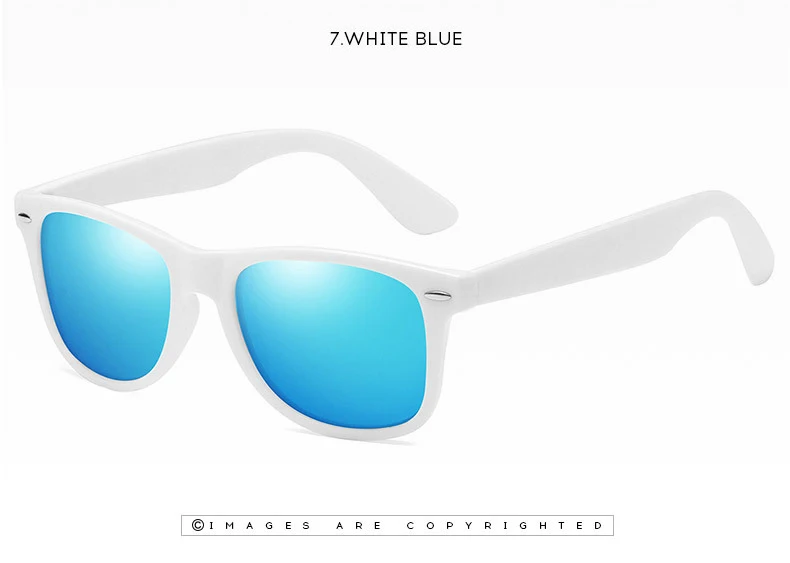 white blue Классические солнцезащитные очки для мужчин и женщин, фирменный дизайн, модные солнцезащитные очки, поляризационные солнцезащитные очки - Цвет линз: white blue