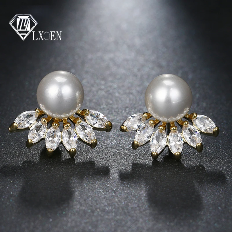 Круглые серьги LXOEN Druzy с искусственным жемчугом модные серебристые маленькие