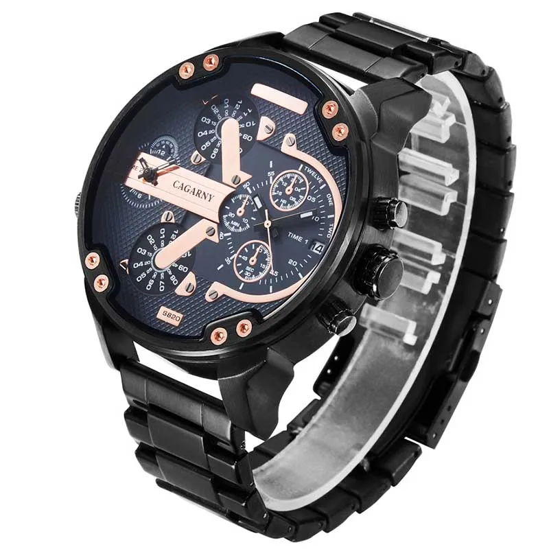 Часы с большим циферблатом мужские часы топовый бренд Роскошные Кварцевые