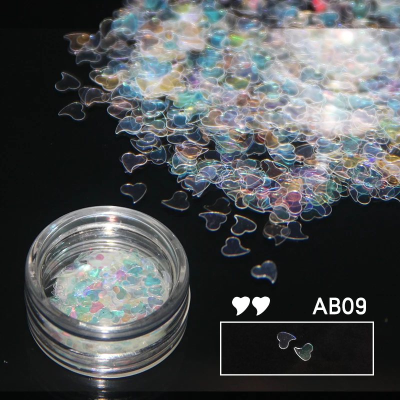 AB09 DIY 1 коробка бледно-голубой розовый красный белый круг блестки Красочные Блестки для ногтей хлопья Блестящий лак Маникюр художественное оформление ногтей - Цвет: AB09