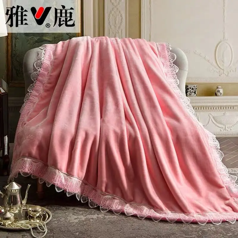 Новые фланелевые одеяла с кружевными краями постельное белье мягкие Меховые