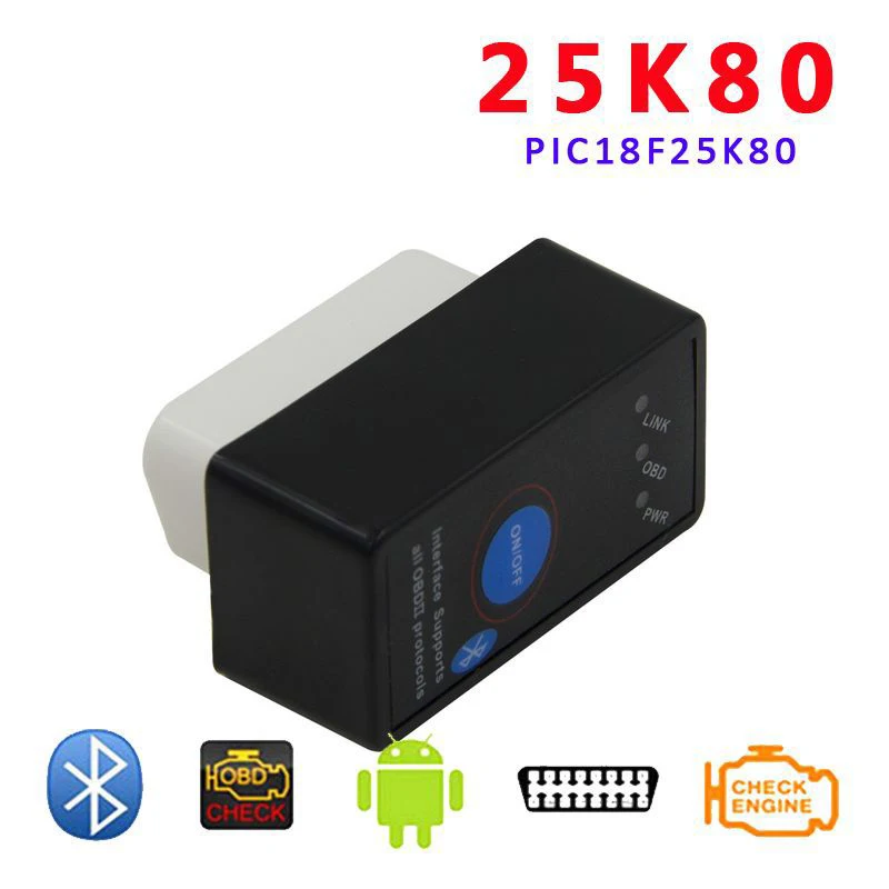 V1.5 супер мини ELM327 диагностический сканер Bluetooth ELM 327 с on/off чип 25K80 OBD2 OBDII для Android