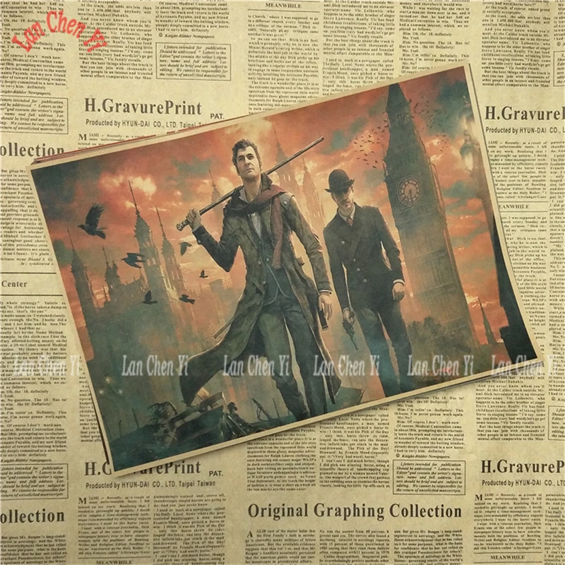 Sherlock Vintage Kraft Paper Poster Wall Stickers For Living Room Home Decoration | Дом и сад