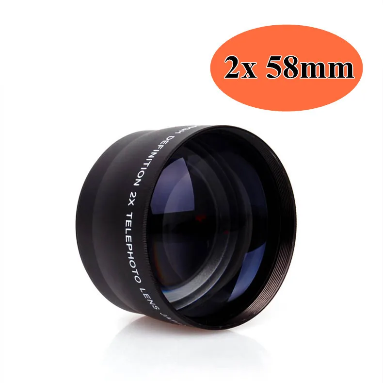 2X 58 мм высокоскоростной объектив для Canon Rebel T4i T3i T3 T2i T2 T1i XT XTi XS XSi Nikon Sony|lente 58mm|lente