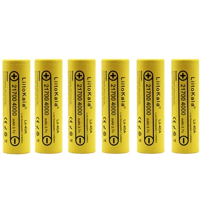 6PCS LiitoKala lii-40A 21700 литиевые батареи 4000mAh 3,7 V 15A Трехфазная мощность 5с скорость разряда - Цвет: 6PCS