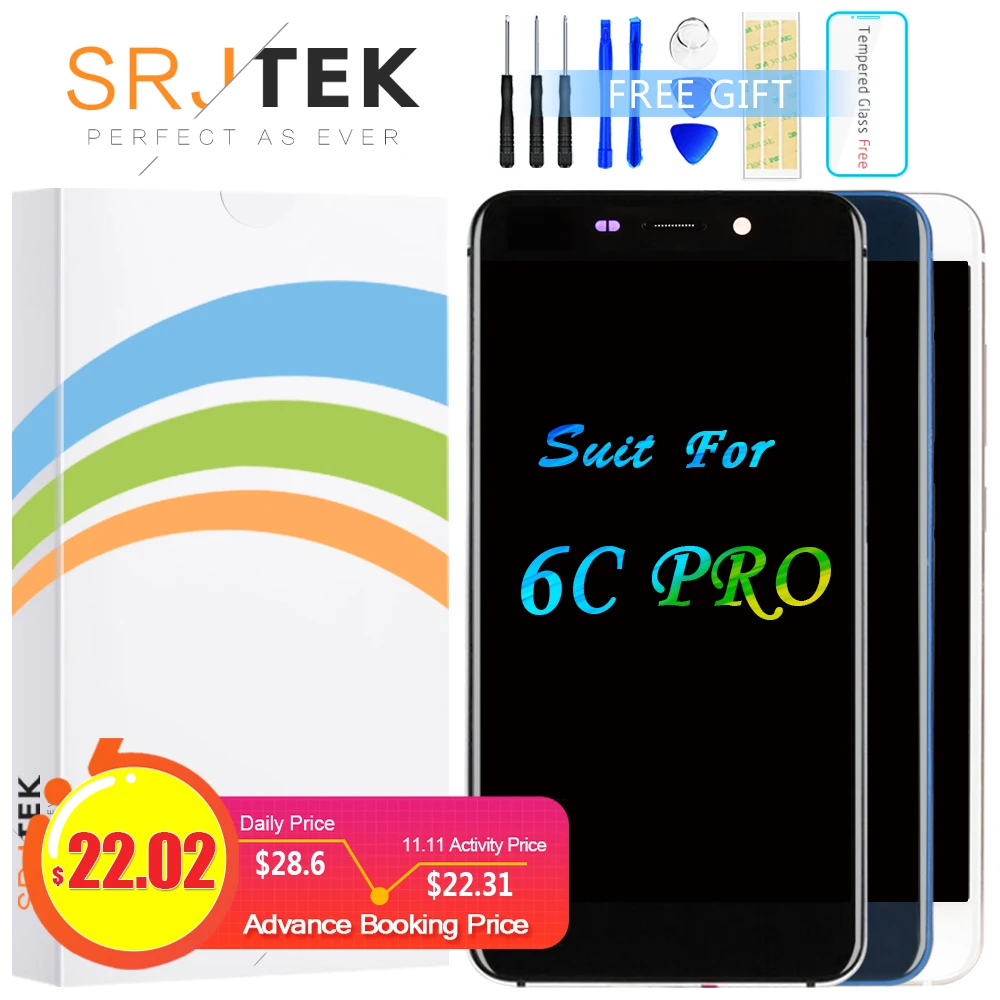 SRJTEK для Huawei Honor 6C Pro стекло ЖК дисплей сенсорный экран матрица дигитайзер Датчик с