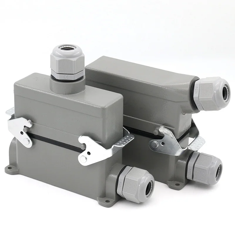 

Heavy duty connector hdc-he-024 rectangular 24 core high base aviation plug socket waterproof 16A