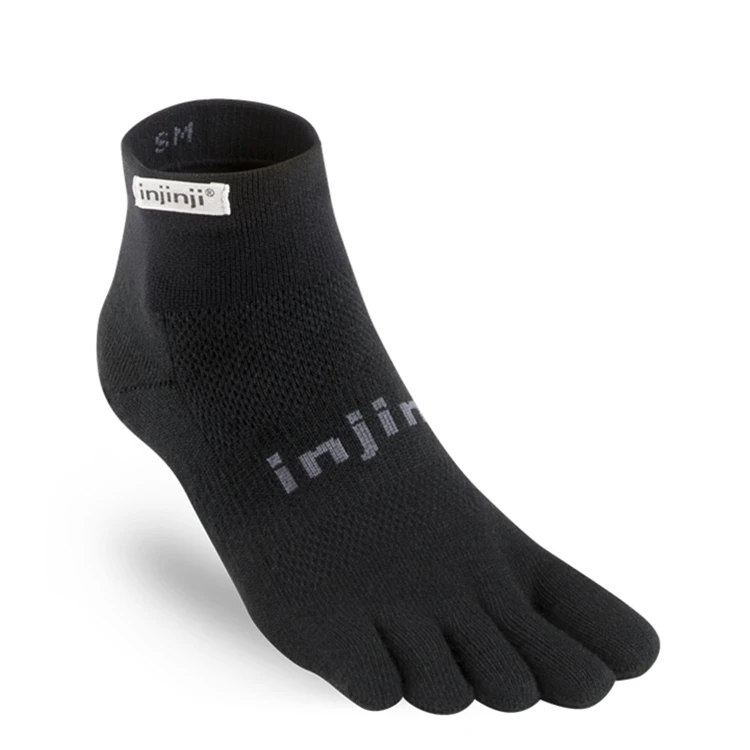 Run Injinji Toe socks, легкие мини-носки для бега с пятью пальцами, мужские спортивные носки - Цвет: Black