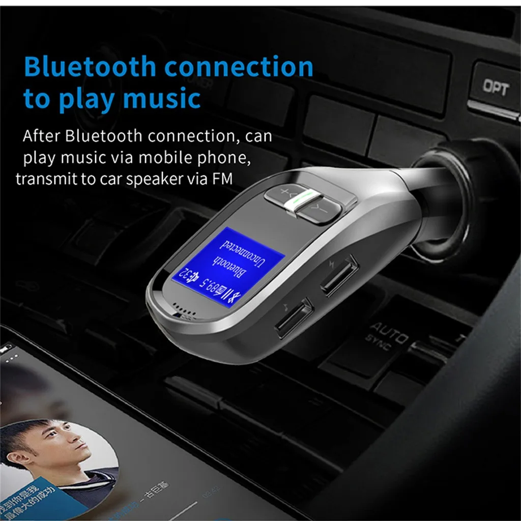 Nulaxy беспроводной Bluetooth автомобильное зарядное устройство комплект fm-передатчик модулятор Громкая связь вызов аудио MP3 плеер AUX порт двойной USB зарядное устройство