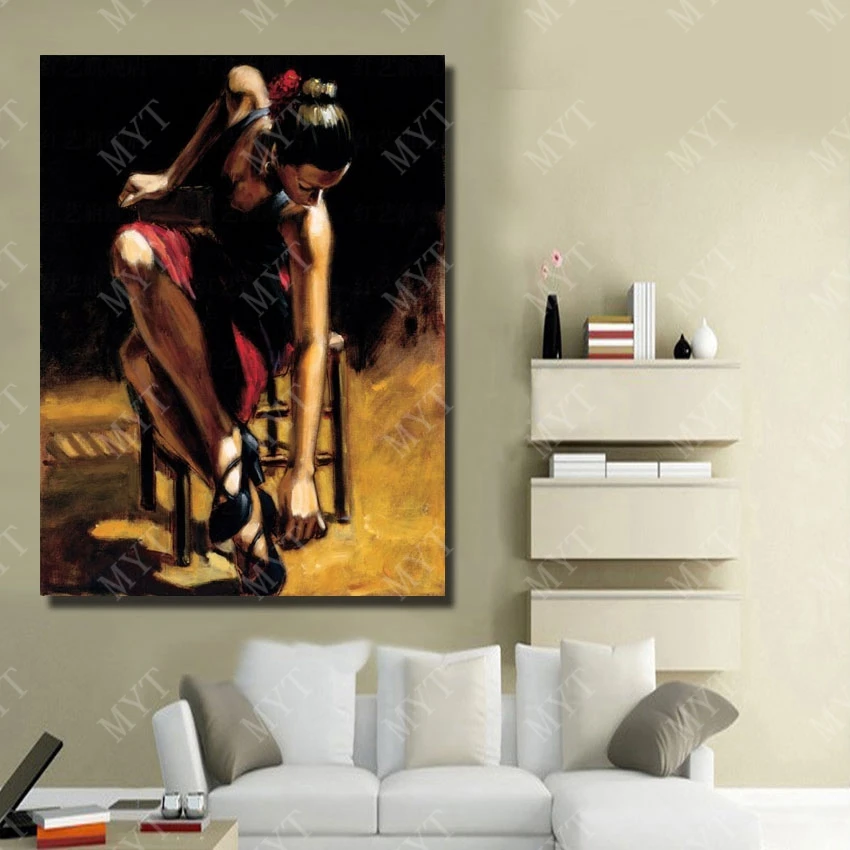 Красивая женская одежда на высоком каблуке Женская пикантная холщовая картина