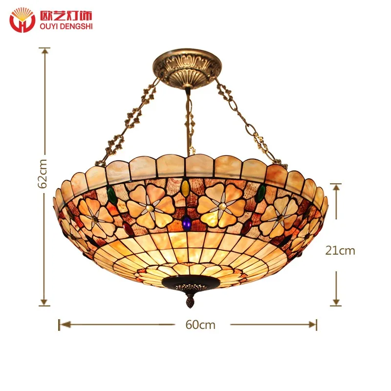 European lighting retro atmosphere lamp shell bedroom study room Coffee hall bar home anti Chandelier | Освещение