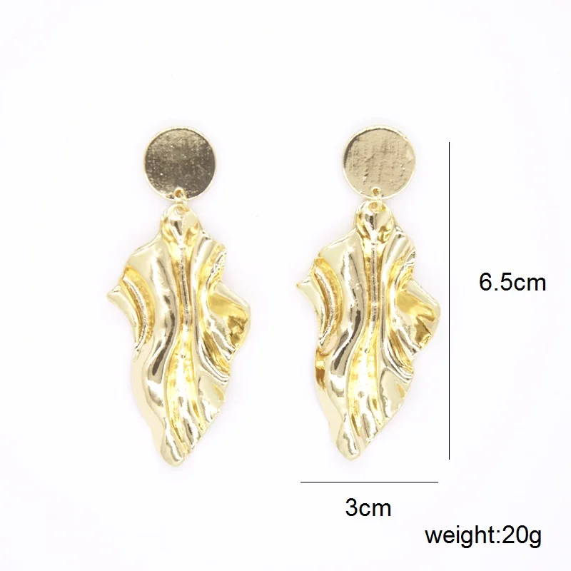 coco&ampwillow Geometric Gold Metal Statement Drop Earrings For Women 2019 Matt Color Abstract Modern Party Gift | Украшения и