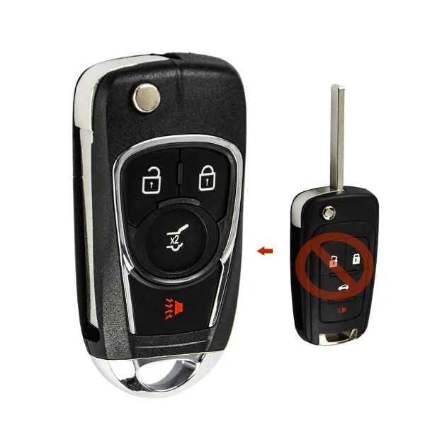 4 Button OkeyTech корпус для автомобильного ключа для Opel модифицированный переключатель ключа Uncut заготовка HU100 лезвие для Chevrolet Cruze Buick Замена 2/3/4/5 Кнопка - Цвет: 4 Button
