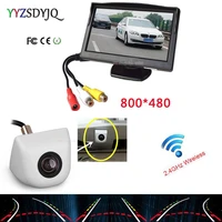 yyzsdyjq wireless parking kit 5 tft lcd rearview monitor with car parktronic camera dynamic tracking backup reverse universal