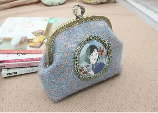 15*15 см хлопок холст ткань koren девушка кошка Лоскутное Ткань diy decora фиолетовый материал позиционирования ткань