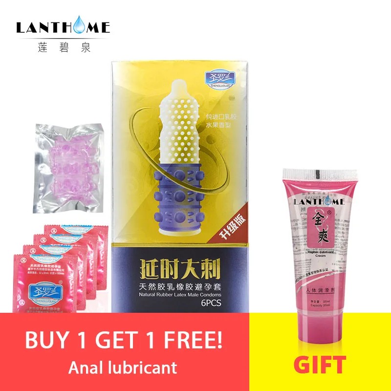 Презервативы из натурального латекса с фиксацией точки G + Анальная смазка на