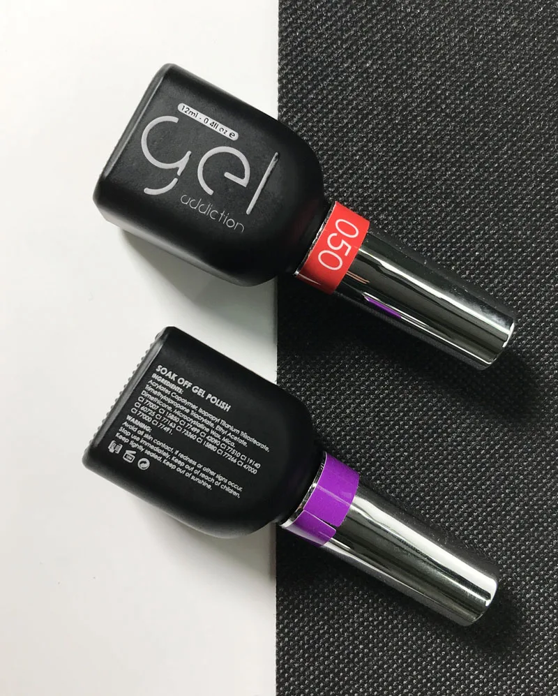new Gel Addiction 108 colors soak off UV/LED gel polish base and top coat 12ml You can choose 6 different colors