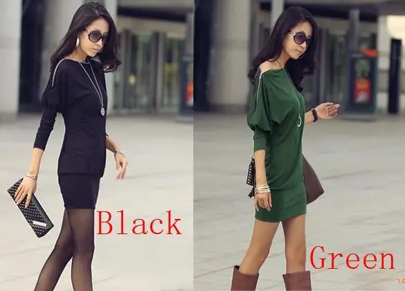 Batwing Zip Colors Women's 2 Mini Off-Shoulder Korea Dress Shirt Tops | Женская одежда
