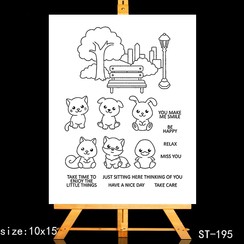 

AZSG Cute Animals Rabbit Squirrel Fox Clear Stamps For DIY Scrapbooking/Card Making/Album Decorative Silicone Stamp Crafts