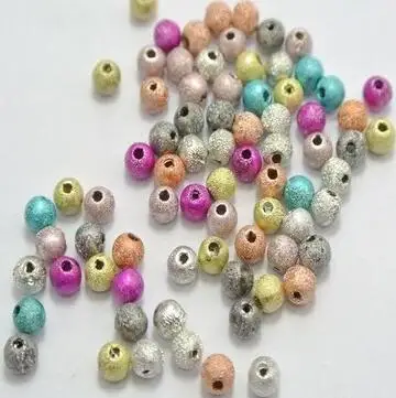 Круглые бусины из акрила Stardust матовые серебристого и золотого цвета 4 мм для