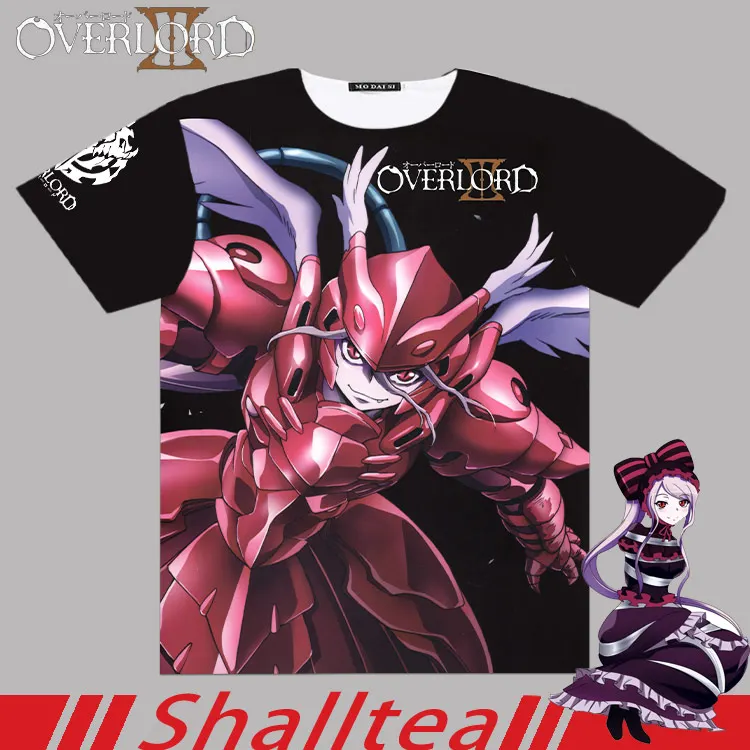 Мужская и женская футболка персонаж аниме Overlord Albedo Shalltear косплей Полный Рисунок с