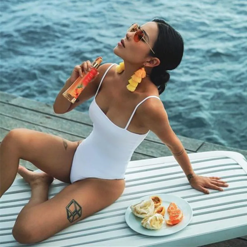 Слитный купальник OULING однотонный Женский Монокини купальные костюмы ретро боди