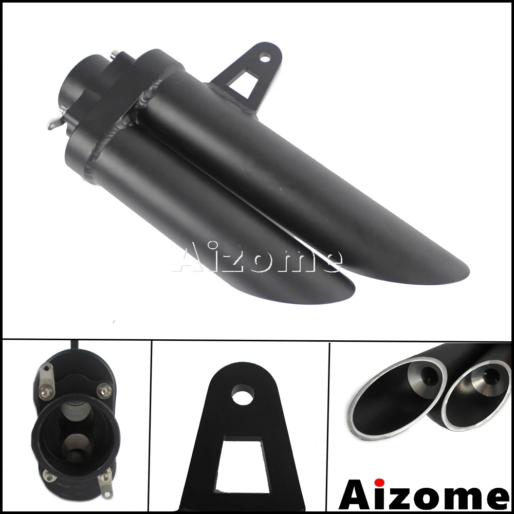 35 см Универсальный 51 мм двойной глушитель выхлопной трубы мотоцикла для Honda Yamaha