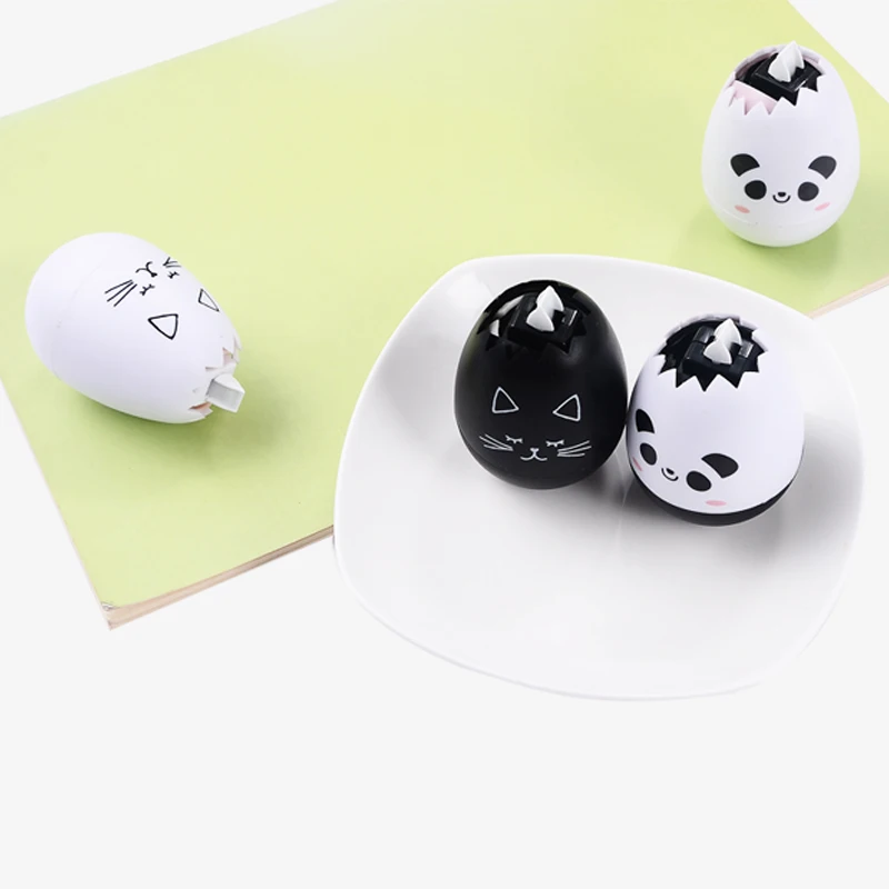 Kawaii панда кошка яйцо форма пресс тип новизна декоративная коррекция лента