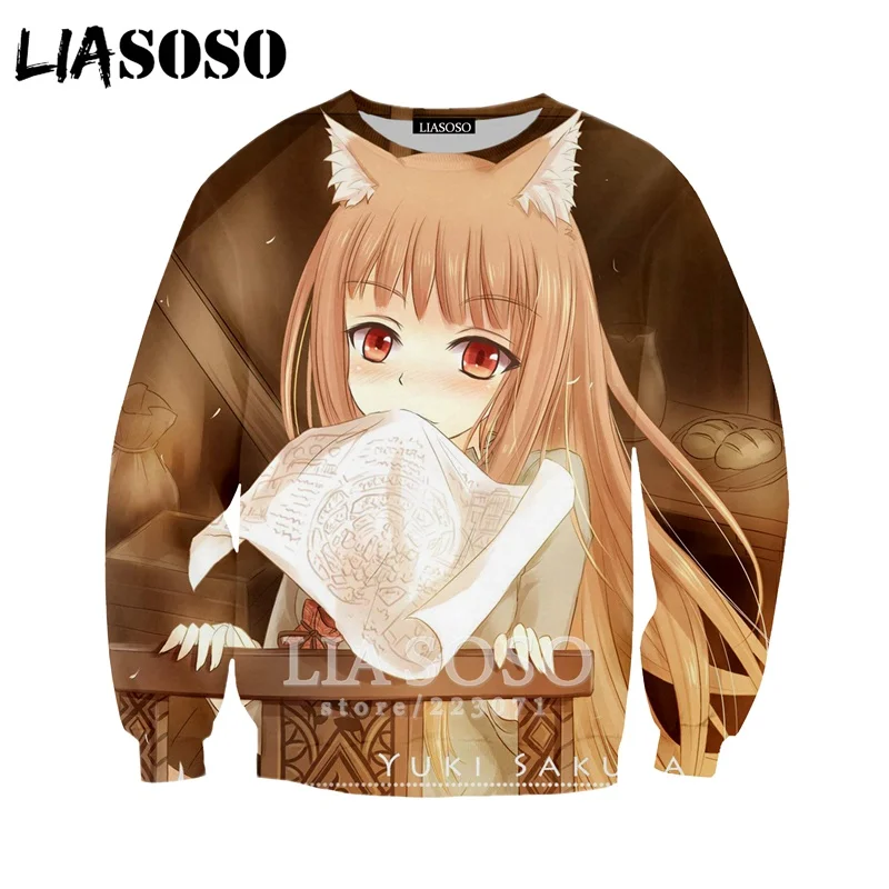 LIASOSO новинка 2019 мужские и женские модные толстовки 3D принт аниме Специя толстовка