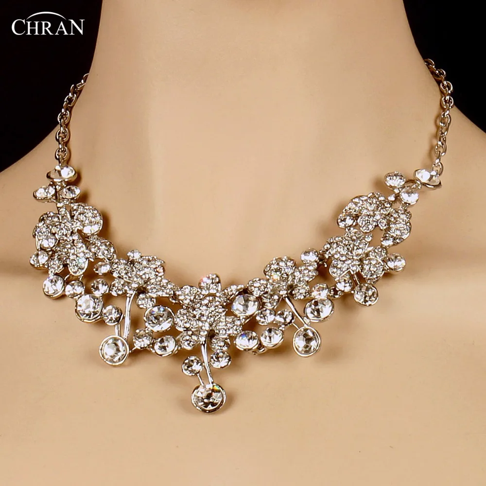 CHRAN Silver Plated Flower Wedding Jewelry Set for Bridesmaids Lovely Crystal Bridal Party Accessories | Украшения и аксессуары