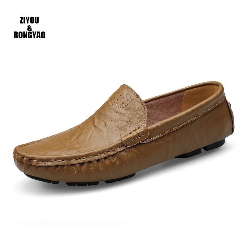 

Luxury Causal Shoes Men Leather Fashion Comfortable Summer Loafers Male Slip On Driving Shoes Moccasins High Quality Boat shoes