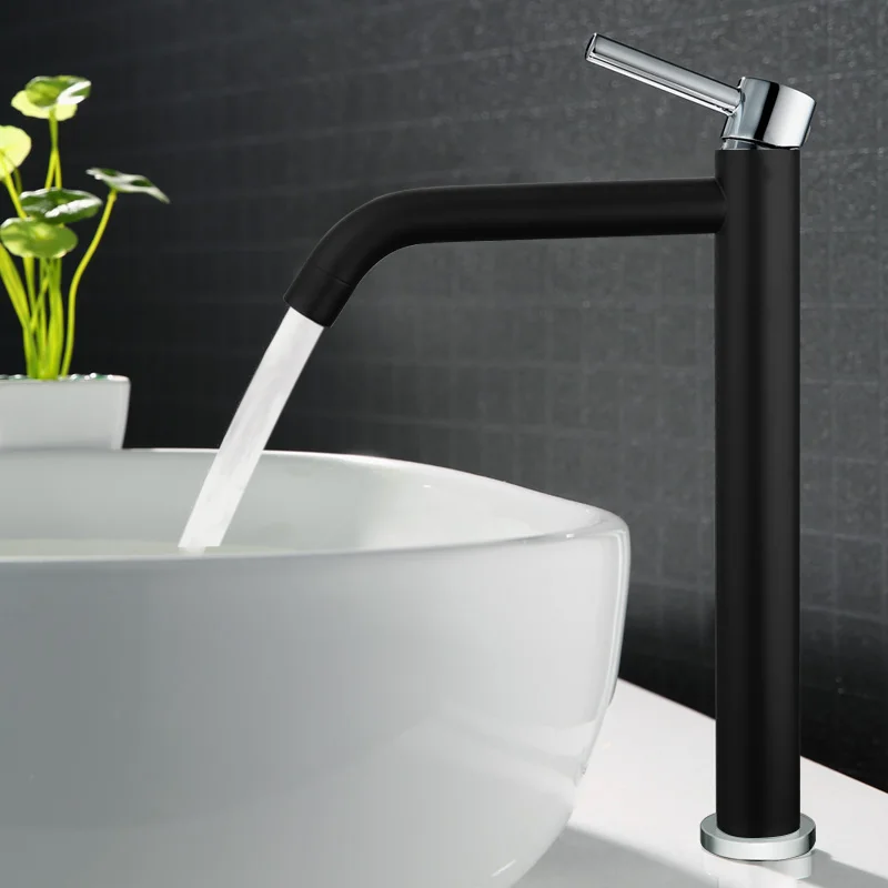 Basin faucet Hot and Cold Copper bathroom sink tall chrome/black/white brass crane | Обустройство дома