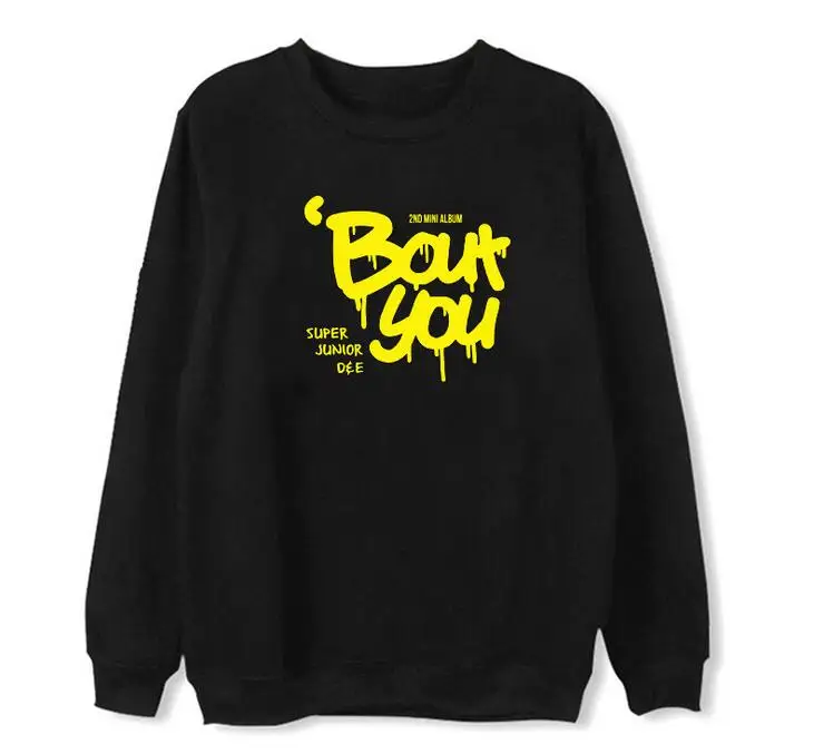 New arrival kpop super junior d&ampe album about you type 2 printing o neck pullover hoodies fashion unisex fleece/thin sweatshirt | Женская