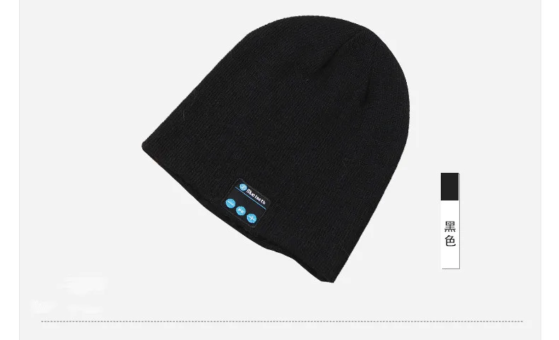 Black Теплая шапка с Bluetooth с мягким и умным микрофоном, Беспроводная музыкальная гарнитура, наушники, шапка для спорта на открытом воздухе, удобная шапочка - Цвет: Black