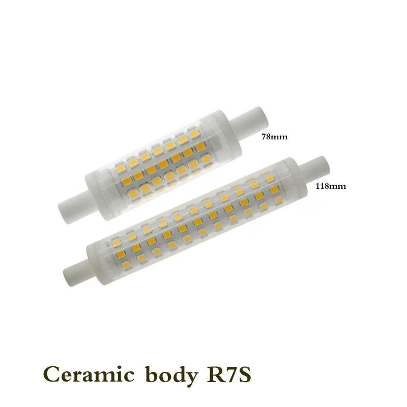 

Led R7S light 78mm 5w 118mm 10W R7s bulb light ceramics body RX7S lamp 15mm diameter J78 J118 R7S perfect replace halogen lamp