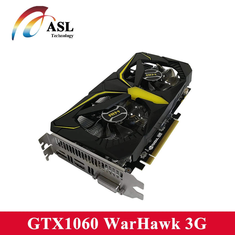 ASL GTX1060 3g D5 видео карты GDDR5 8008 мГц 192bit 1506-1594 7680x4320/60 Гц 1152 CUDRCore DVI/HDMI Графика карта для