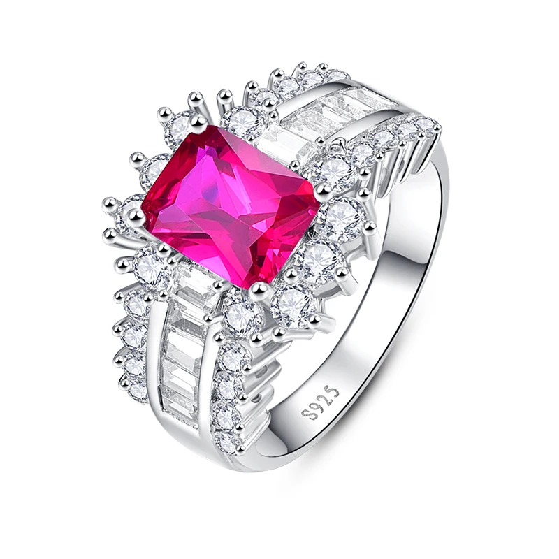 BONLAVIE 3.05ct рубиновое кольцо 925 Серебряные кольца 100% чистое Стерлинговое Серебро