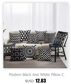 Modern Black And White Pillow Case Simple Geometric Embroidery Pillow Cover Comfortable Hidden Zipper Cushion Cover Available